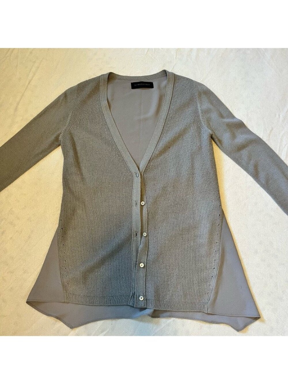 Stella McCartney Womens Sweater Gray Long Sleeve Button Down Cardigan Size Small